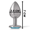 INTENSE - ALUMINIUM-METALL-ANAL-STECKER, BLAUES HERZ, GRÖSSE S