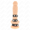 KINK - DREIFACH LEDER PENISRING MIT DRUCKVERSCHLUSS