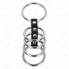 KINK - 5 PENISRINGE 3,7 CM BIS 5 CM METALL DURCH LEDER VERBUNDEN